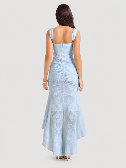 asymmetric hem maxi dress