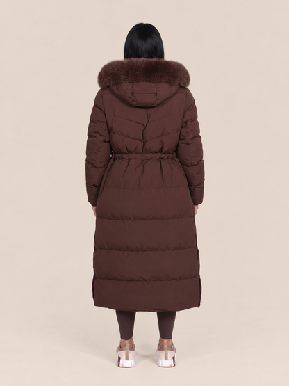 faux fur hood puffer coat