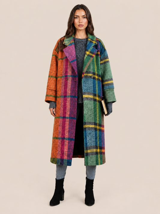 oversized plaid coat women