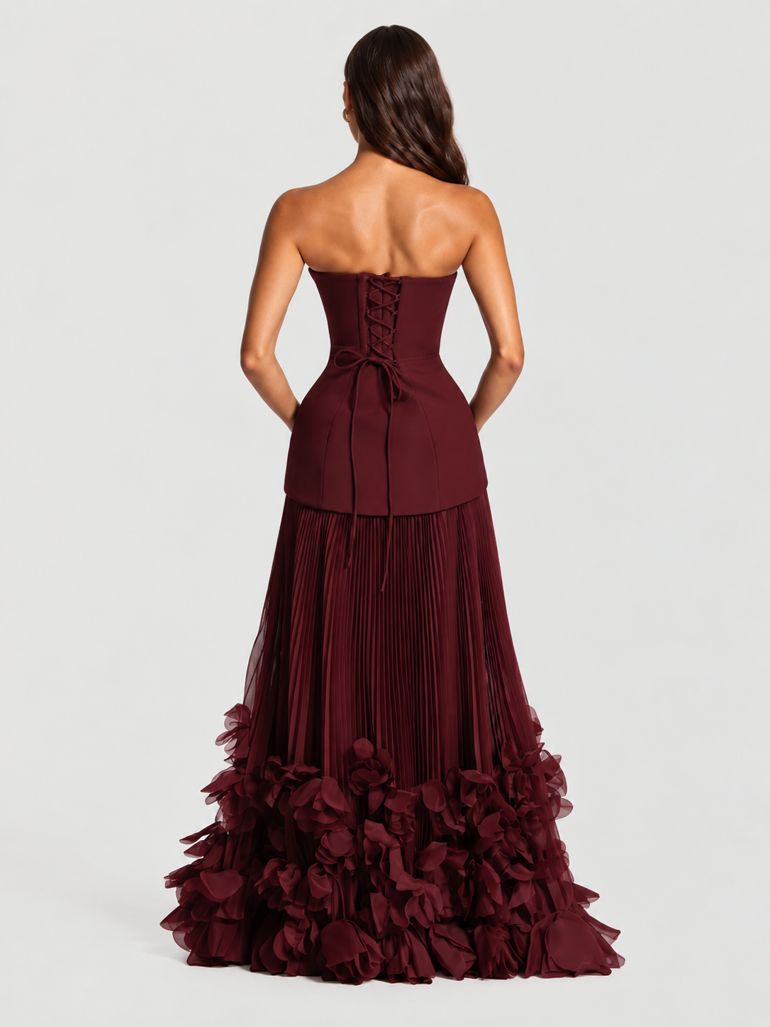 pleated maxi dress women