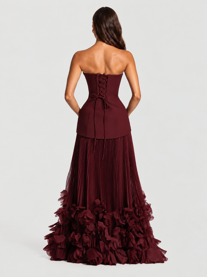 pleated maxi dress women