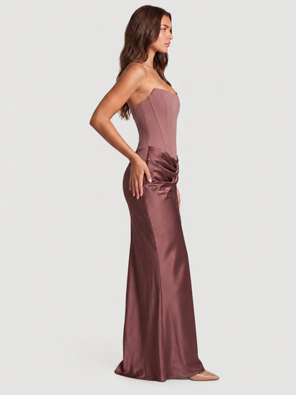 satin wedding guest dress
