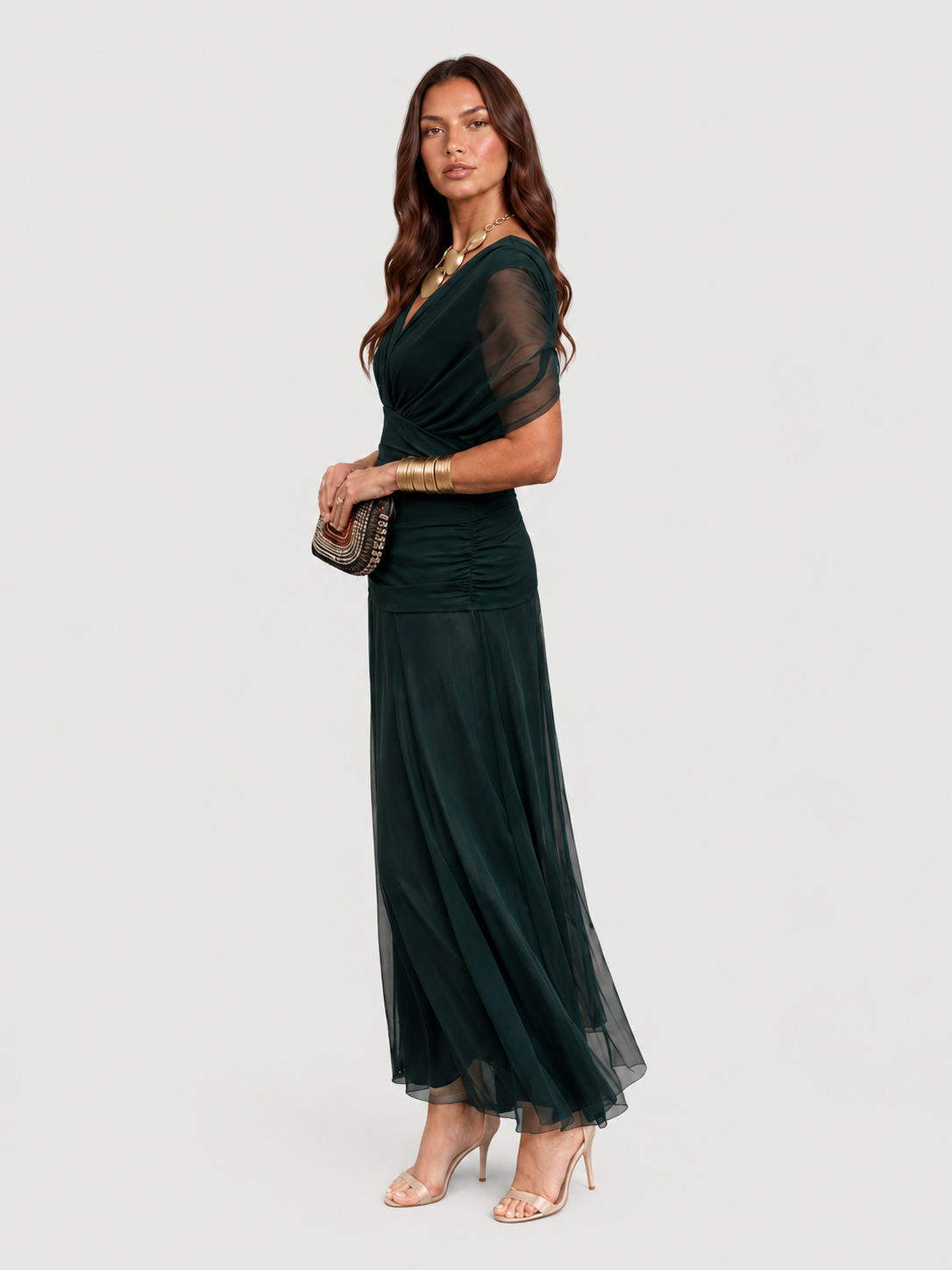 sheer mesh maxi dress
