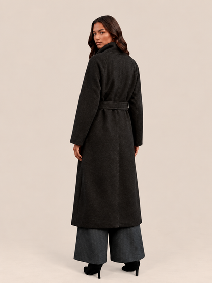 women longline wool coat