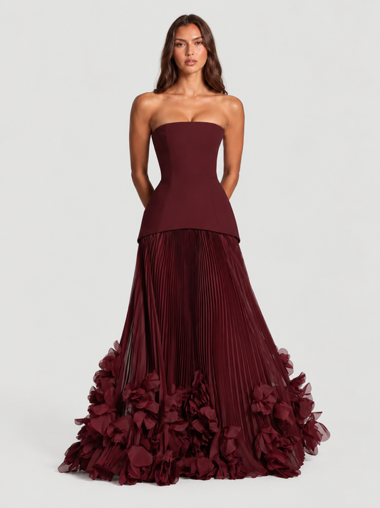 women strapless maxi dress